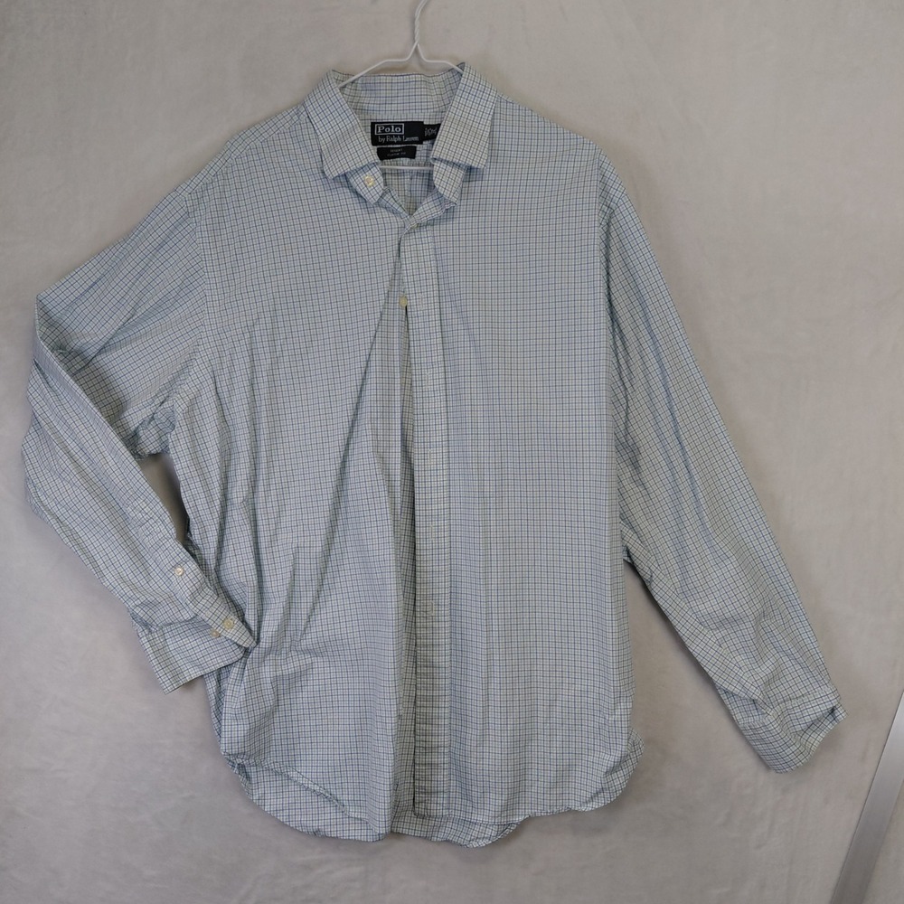 Polo Ralph Lauren Regent Classic Fit Shirt Blue Green Check 18 36/37 Mens